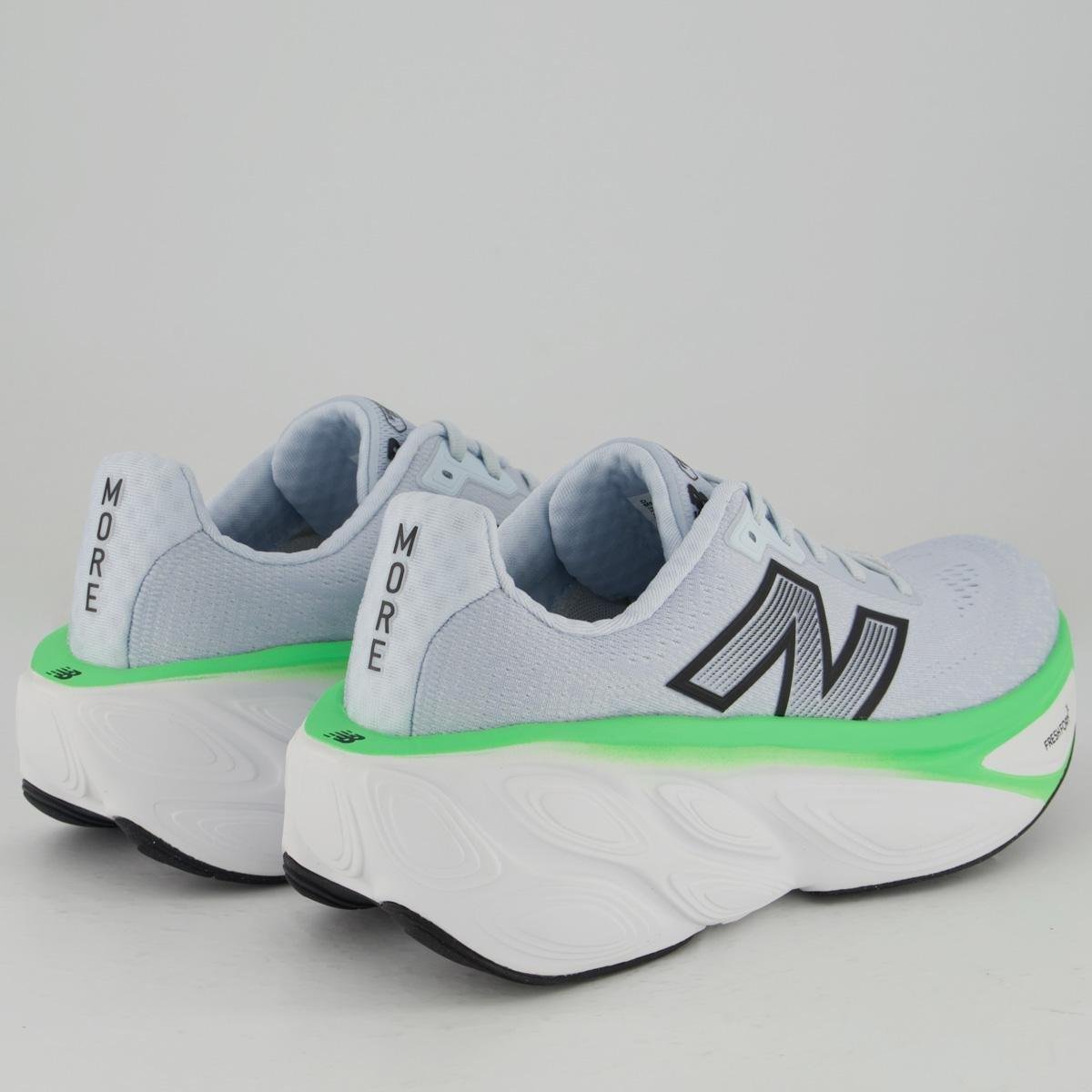 Tênis New Balance Fresh Foam X More V5 - Cinza Claro + Verde