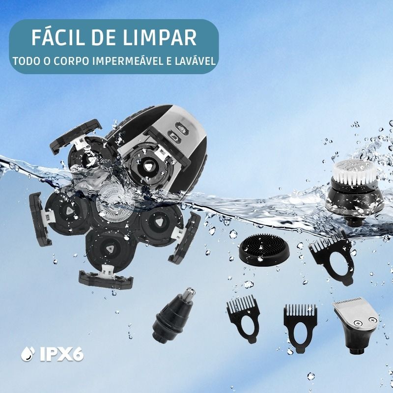 Barbeador Elétrico Masculino 5 em 1 Multifuncional | Body Wash