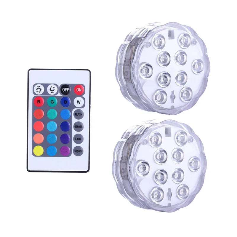Kit Luminárias de Piscina RGB | Sem Fio Com Controle Remoto