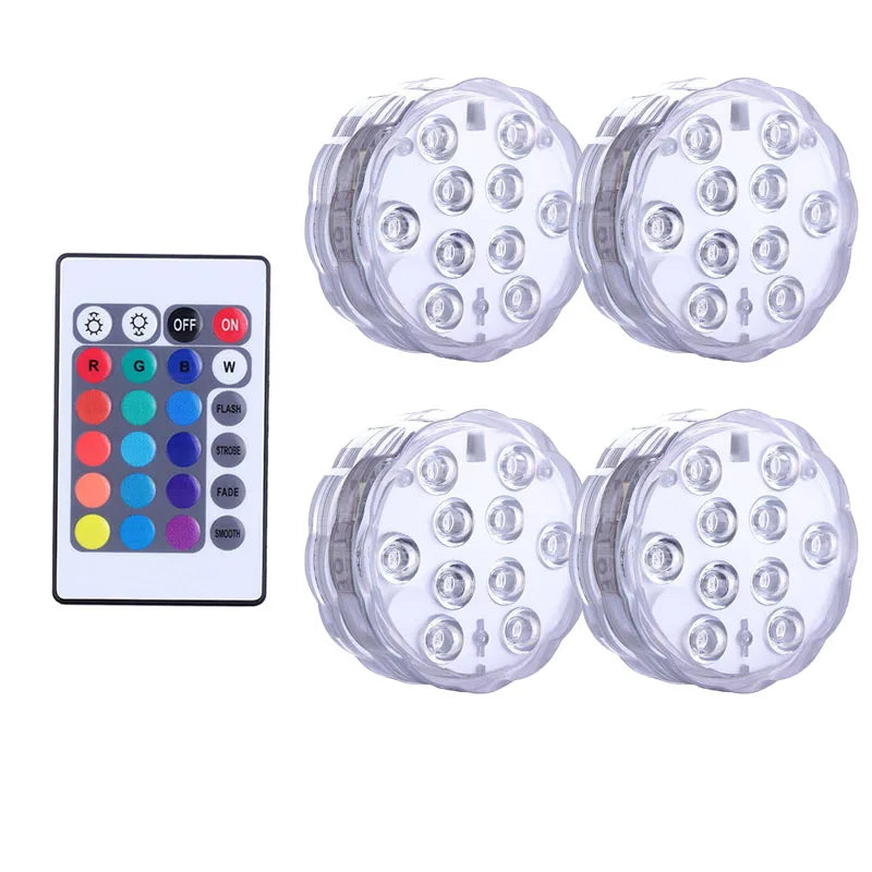 Kit Luminárias de Piscina RGB | Sem Fio Com Controle Remoto