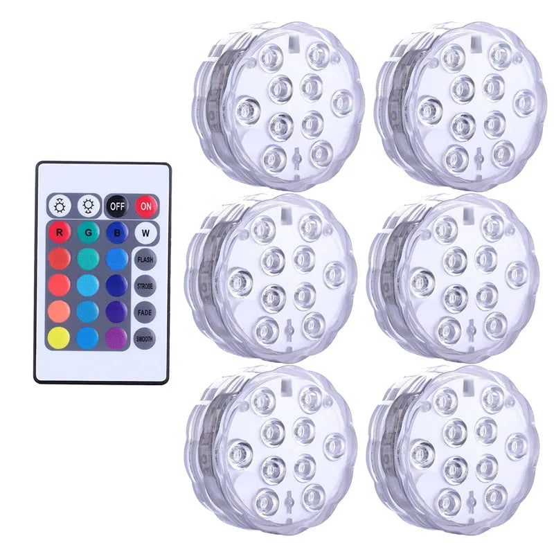 Kit Luminárias de Piscina RGB | Sem Fio Com Controle Remoto