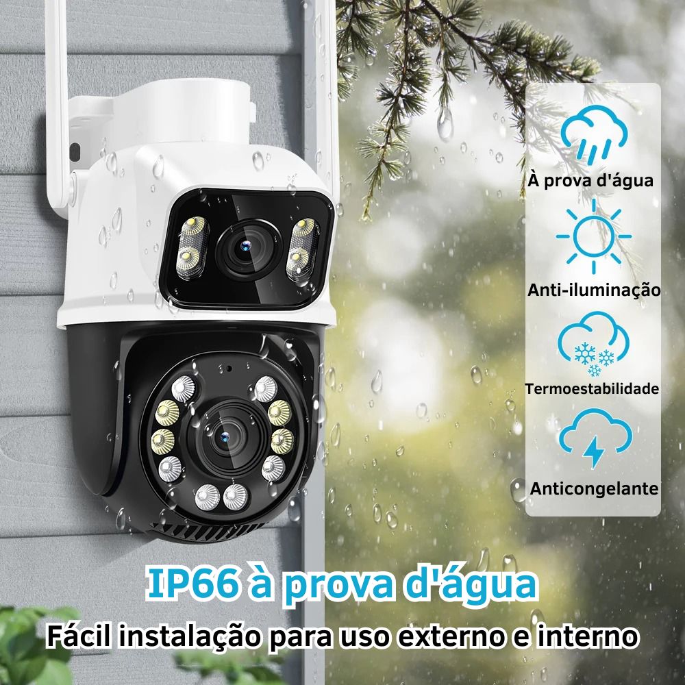 Camera de Segurança Wifi | Dupla Lente 6MP 4K