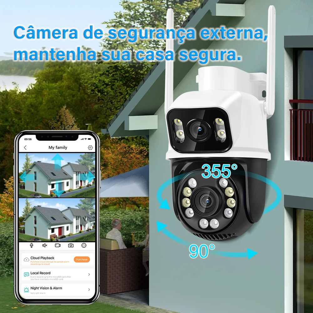 Camera de Segurança Wifi | Dupla Lente 6MP 4K