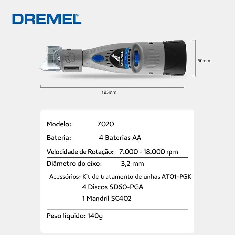 Lixador de Unha Elétrico Para Cachorro Dremel