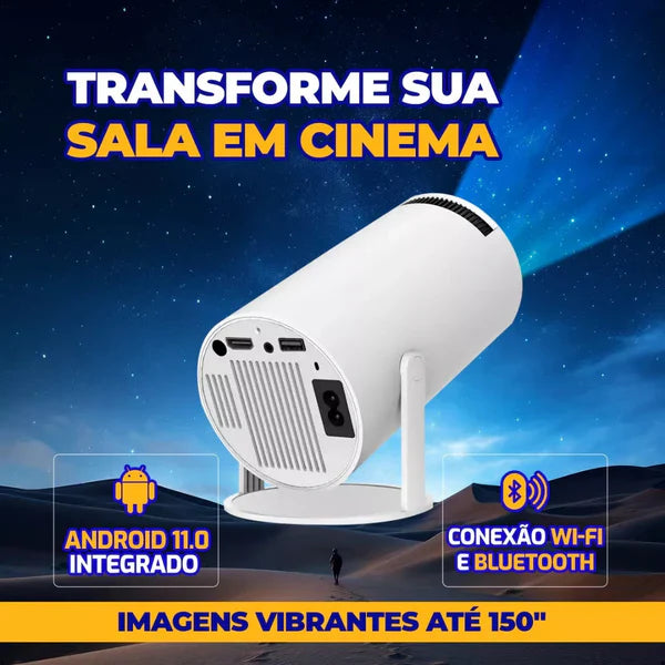 Projetor Portátil Cinemax 4K - Tela de Cinema