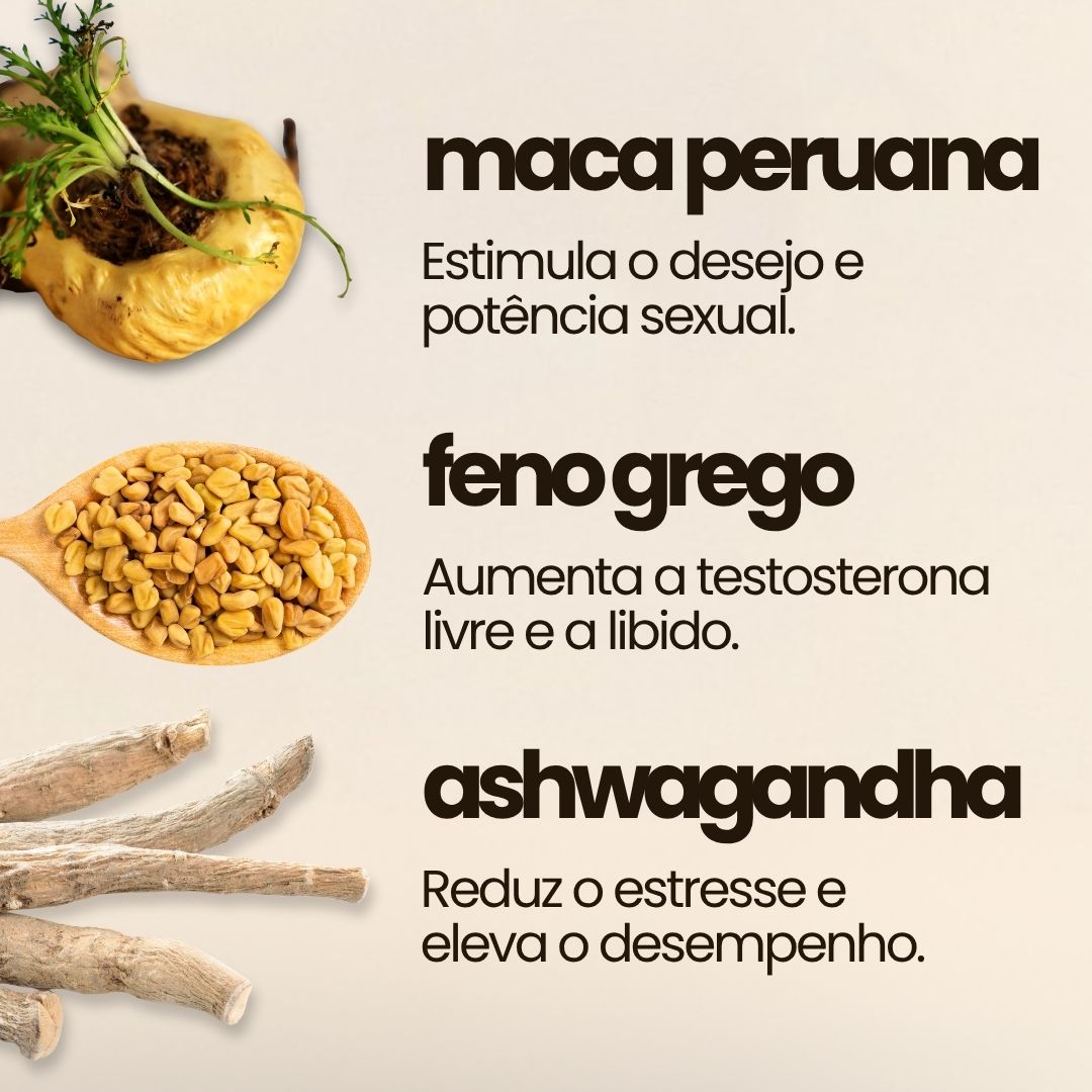 Combo Feno grego + Maca + Ashwagandha