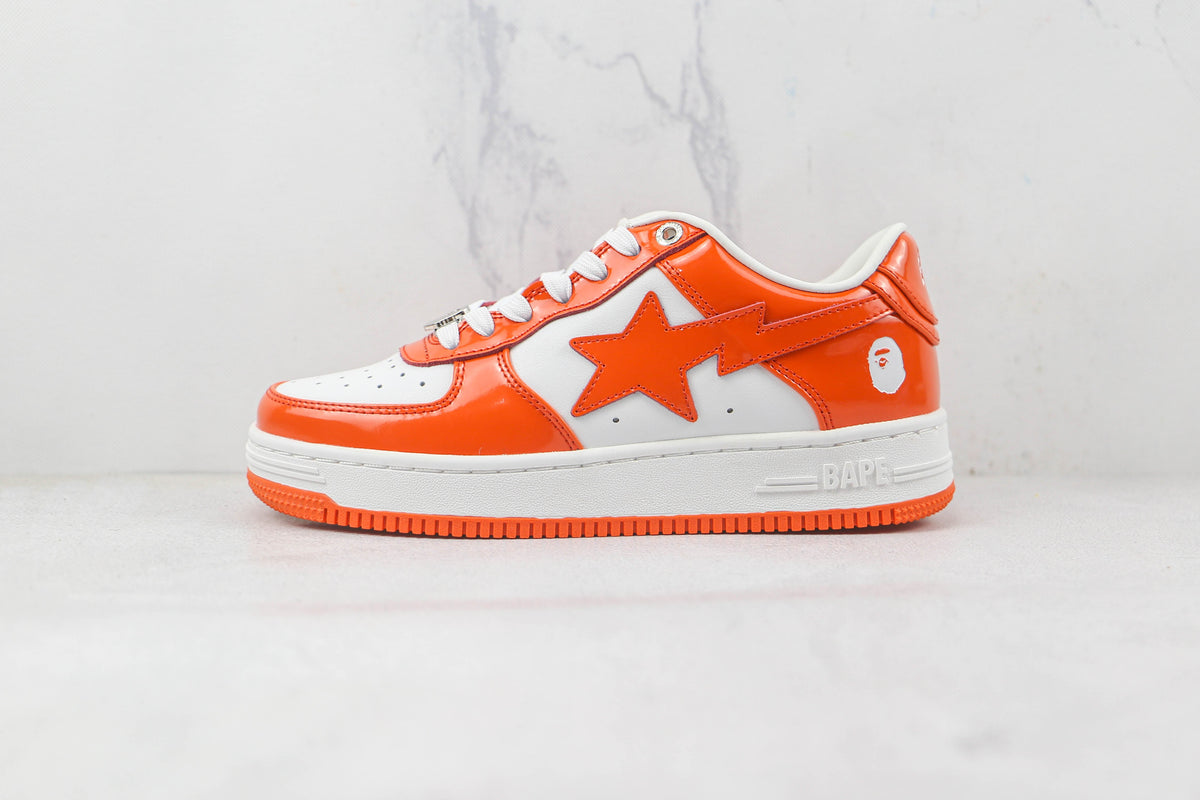 Bape Sta Patent Leather Orange White