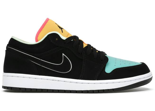 Jordan 1 Low Black Aurora Green Laser Orange