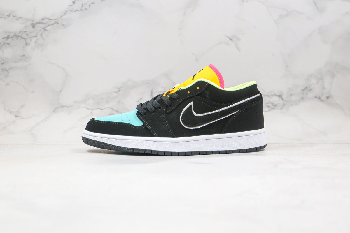 Jordan 1 Low Black Aurora Green Laser Orange