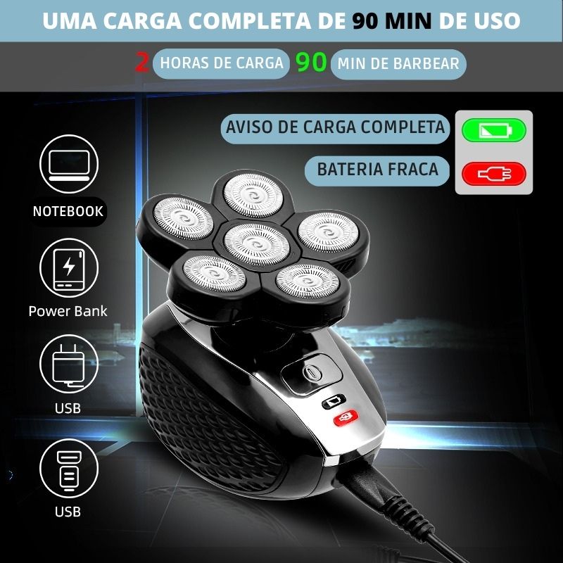 Barbeador Elétrico Masculino 5 em 1 Multifuncional | Body Wash