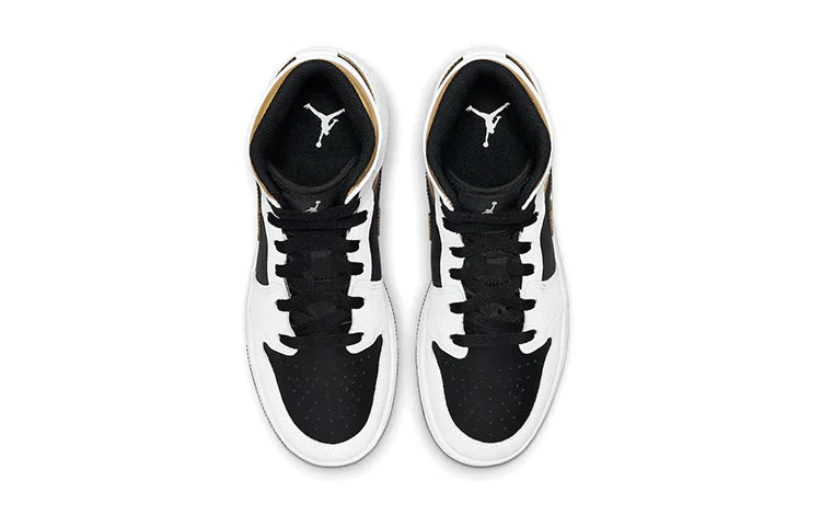 Jordan 1 Mid White Gold Black