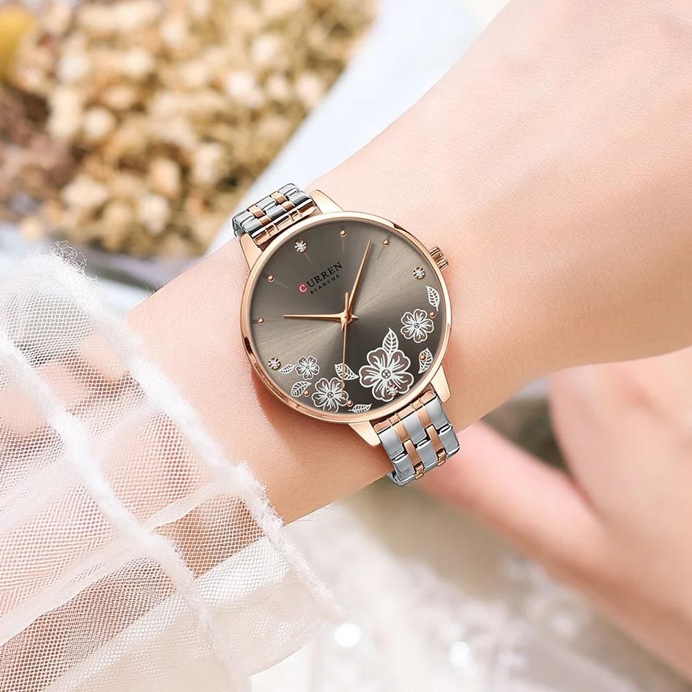 Relógio Feminino Elegance 9068S Quartz Pulseira em Aço Inoxidável | TemPrime