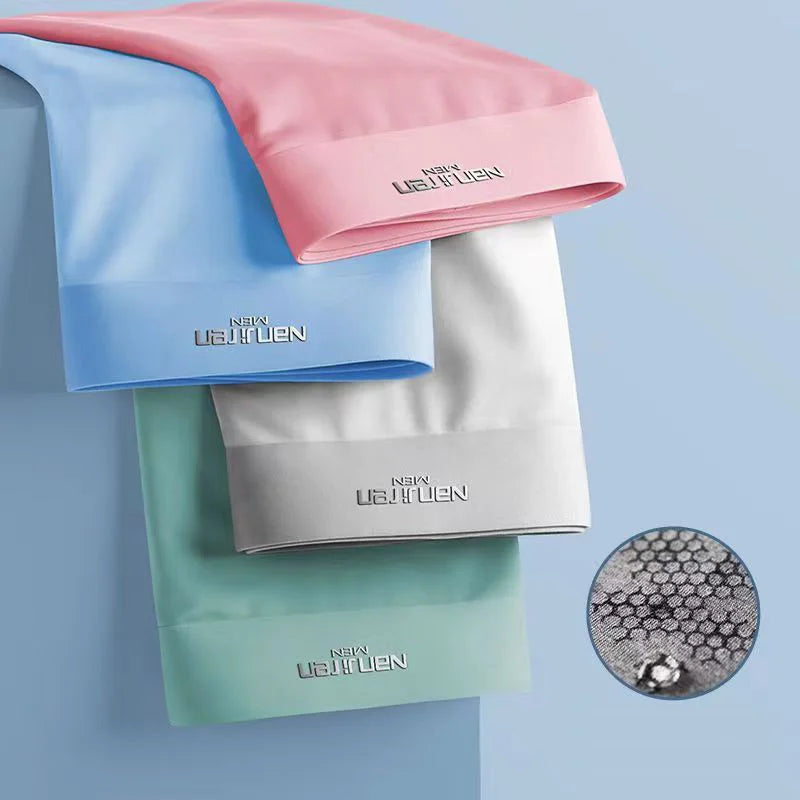 Cueca Boxer Masculina Seda Gelada e Ultrafina - Kit com 10 Peças
