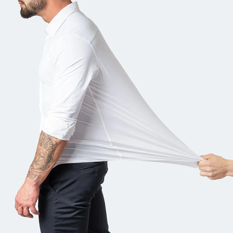 Camisa Social Ultra Comfort Tecido Seda Gelo - Não amarrota
