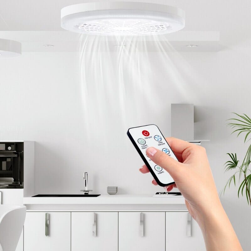 Luminária Led Com Ventilador 2 em 1 | Controle Remoto Incluso