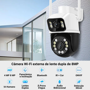 Camera de Segurança Wifi | Dupla Lente 6MP 4K