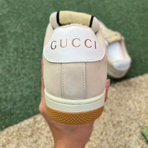 Gucci Screener Cream Leather