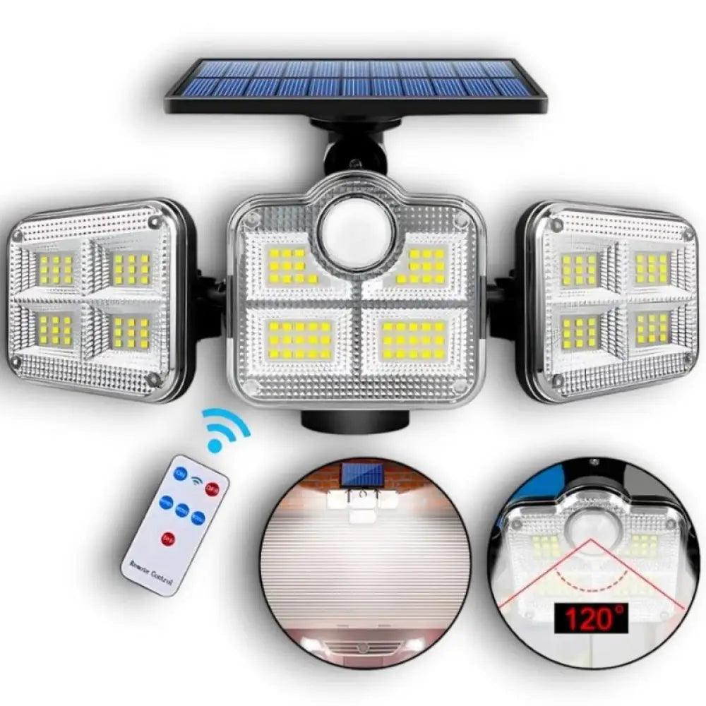 Refletor Led Solar Com 3 Cabeças 800W - SolarFlash
